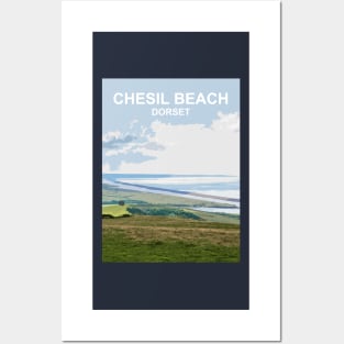 Chesil Beach Dorset England. Summer seaside landscape Posters and Art